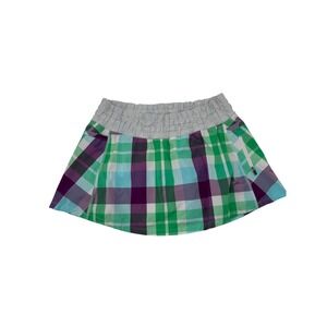 Lululemon Plaid Skirt Shorts Athleisure Tennis Golf Blue Green Purple Size 6